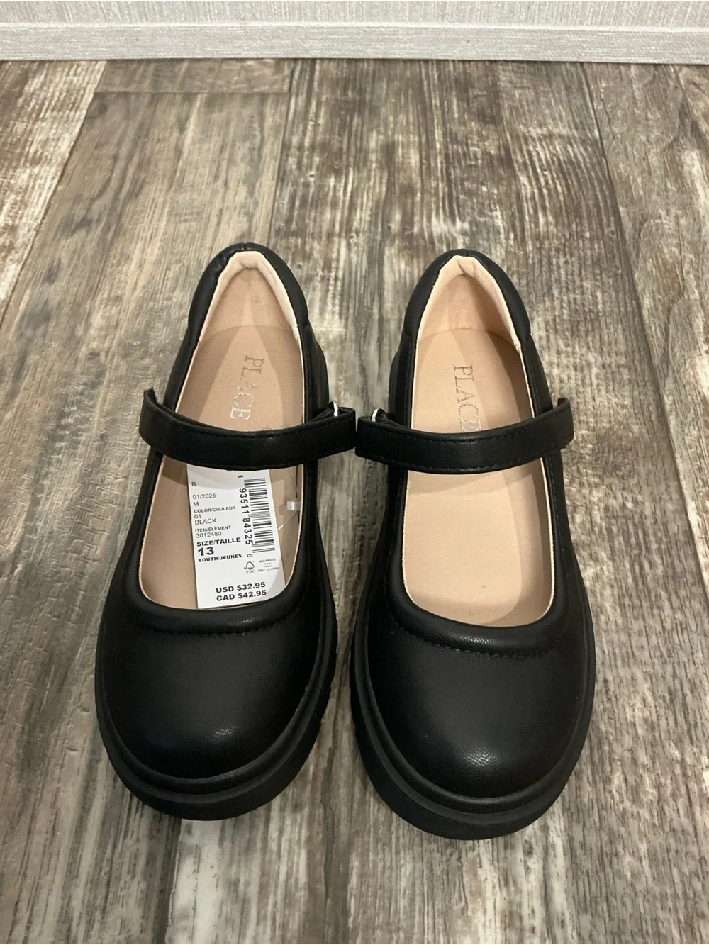 The Children's Place Black Mary Jane School Shoe Size 13